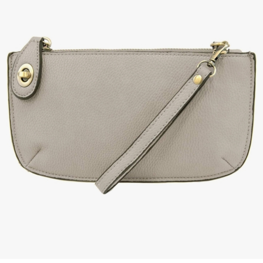 Joy Susan- Pebbled Vegan Leather Crossbody/Wristlet/Clutch (Gray)